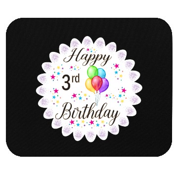 Discover 3rd Happy Birthday with Balloon Mouse Pads