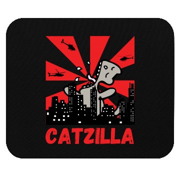 Discover Catzilla funny cat Japanese Sunset Mouse Pads