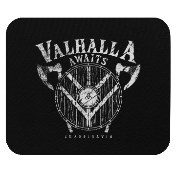 Discover Valhalla Awaits Viking Shield Mouse Pads