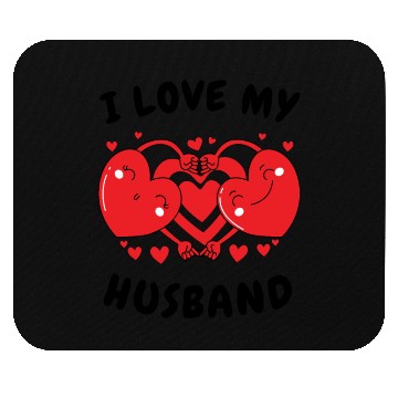 Discover I Love My Husband Red Heart Valentines Matching Mouse Pads
