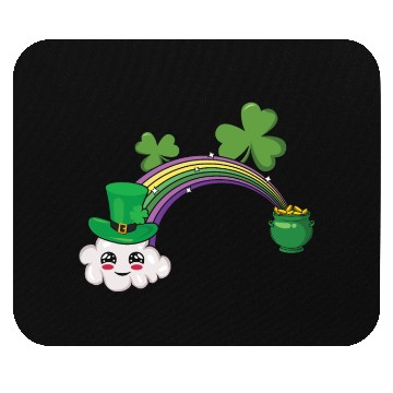 Discover Cute Kawaii Cloud Rainbow Happy Saint Patricks Mouse Pads