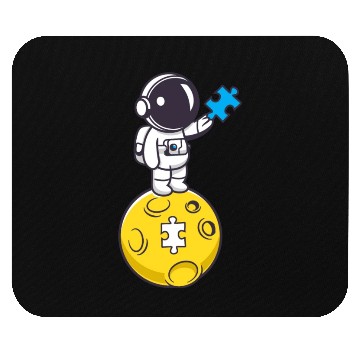 Discover Autistic Astronaut with blue Puzzle Mouse Pads