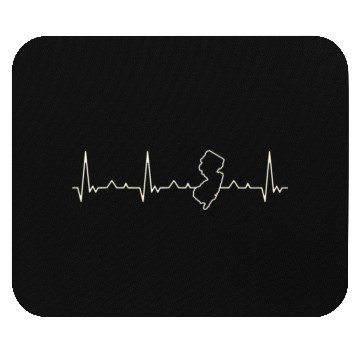 Discover New Jersey State USA. Heart. Love. EKG. Pulse. Mouse Pads