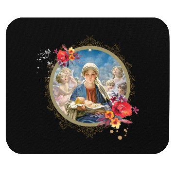 Discover Christmas Nativity Star Blessed Mother Mary Jesus Mouse Pads