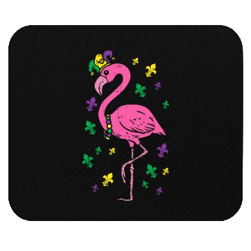 Discover Jester Pink Flamingo Bird Animal Cute Mardi Gras C Mouse Pads