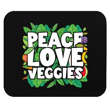 Discover Peace, Love, Veggies Mouse Pads