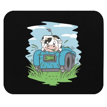 Discover Cow eating grass tractor Cow eating grass tractor Mouse Pads
