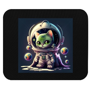 Discover cat in space Mouse Pads