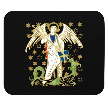 Discover St. Michael the Archangel Icon Dragon Catholic Ang Mouse Pads