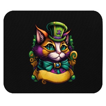 Discover Cat Mardi Gras Mouse Pads
