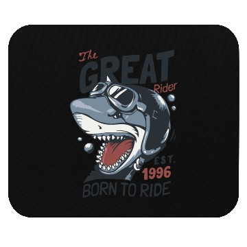 Discover shark ride rider race Mouse Pads