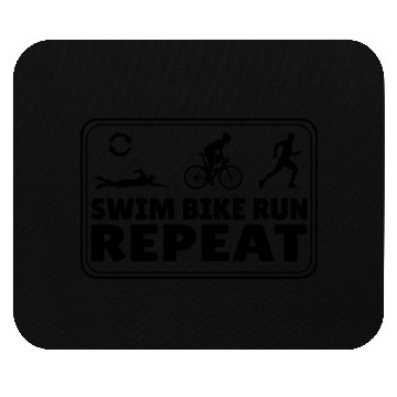 Discover Triathlete running swimming cycling repeat Mouse Pads