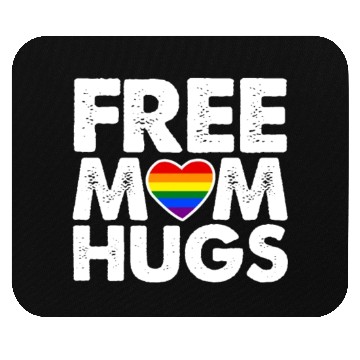 Discover Free Mom Hugs, LGBT Rainbow Heart Mouse Pads