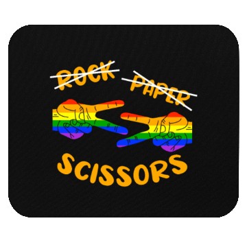 Discover Rock Paper Scissors, LGBT Rainbow Flag Mouse Pads