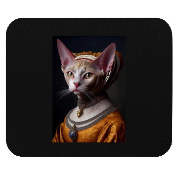 Discover Gold Queen Devon Rex Cat Breed Portrait Royal Rena Mouse Pads