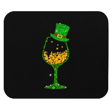 Discover St Patricks Lucky Shamrock Wine Glass Mouse Pads
