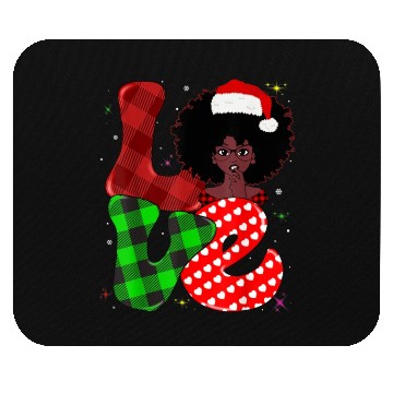 Discover Black African Girl American Melanin Christmas Sant Mouse Pads