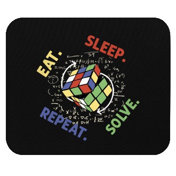 Discover Eat Sleep Solve Repeat Math Speed Cubing Genie Mouse Pads