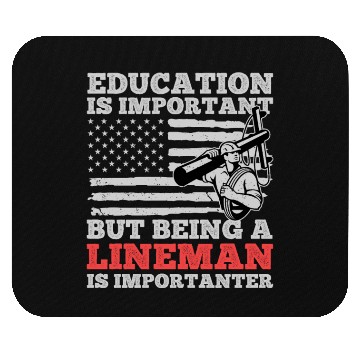 Discover Electrical Lineman Pun Education Is Important Mouse Pads