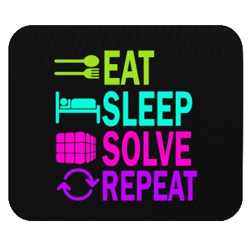 Discover Eat Sleep Solve Repeat Math Speed Cubing Genie Mouse Pads