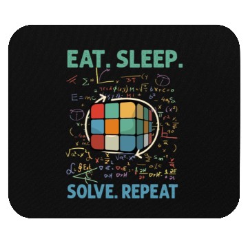 Discover Eat Sleep Solve Repeat Math Speed Cubing Genie Mouse Pads