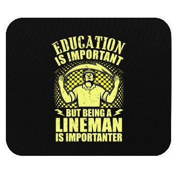 Discover Electrical Lineman Pun Education Is Important Mouse Pads