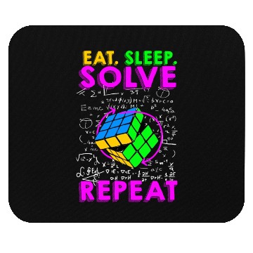 Discover Eat Sleep Solve Repeat Math Speed Cubing Genie Mouse Pads