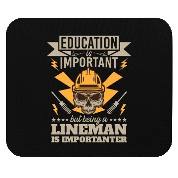 Discover Electrical Lineman Pun Education Is Important Mouse Pads
