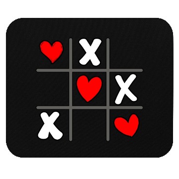 Discover Tic Tac Toe Valentine's Day Hearts Game Mouse Pads