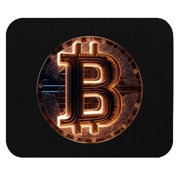 Discover Bitcoin Gold logo Fire futuristic neon light Mouse Pads