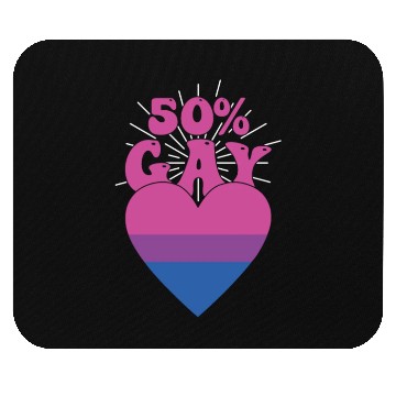Discover 50% Gay Bisexual Pride Flag Heart LGBTQ Mouse Pads