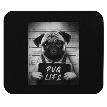 Discover Pug Mugshot - Pug Life Mouse Pads