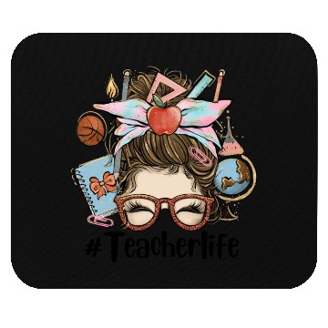 Discover Messy Bun Teacher Life Sublimation Mouse Pads
