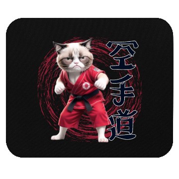 Discover Karate Cat, Karatedo Japanese Kanji Mouse Pads