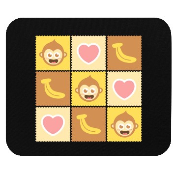Discover Cute Monkey and Banana Pattern Mouse Pads