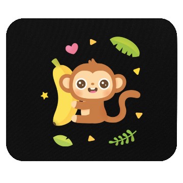 Discover Cute Monkey and Banana Pattern 2 Mouse Pads