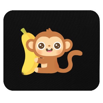 Discover Cute Little Monkey and Banana Mouse Pads