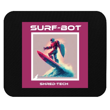 Discover Duotone Robot Surfer Mouse Pads