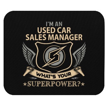 Discover Used Car Sales Manager Mouse Pads - Superpower Job Gi