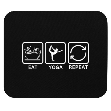 Discover Eat more plants do more yoga repeat Mouse Pads