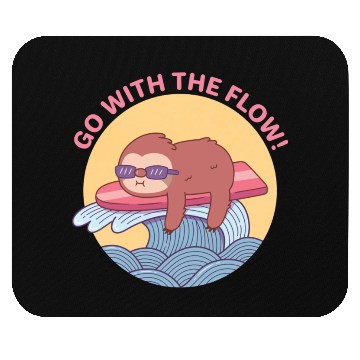 Discover Go With The Flow Sloth Chilling on Surfboard Mouse Pads