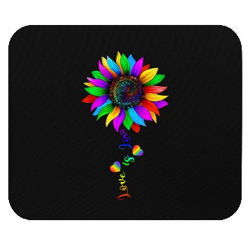 Discover Sunflower Rainbow Love Is Love LGBT Lesbian Gay Mouse Pads