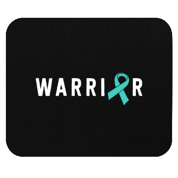 Discover Warrior Motivational Teal Awareness Ribbon Mouse Pads