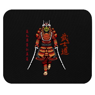Discover Japanese samurai warrior dark red mask Mouse Pads