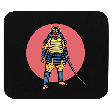 Discover Japanese samurai warrior young pink mask Mouse Pads