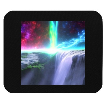 Discover rainbow space waterfall Mouse Pads