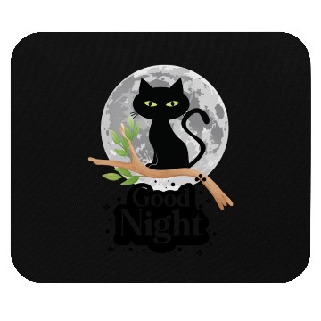 Discover Black Cat Moon Good Night Mouse Pads