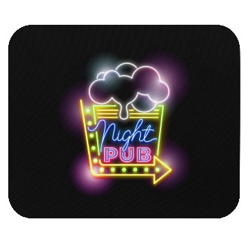 Discover Night Pub Neon Sign Mouse Pads