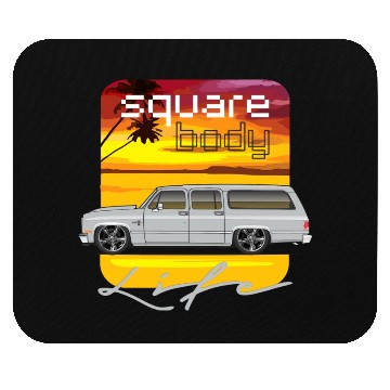 Discover square Light Silver Mouse Pads