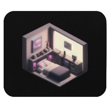 Discover Isometric Bedroom - Synthwave Retro Future Room Mouse Pads